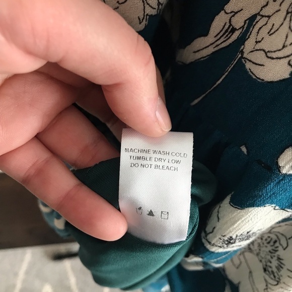 Crescent “Camila” Teal Floral Babydoll Swing Tunic Dress - Picture 8 of 8